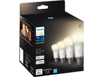 Philips Hue 60W Equivalent A19 LED Smart Light Bulb, Warm White, 4/Pack (476977)