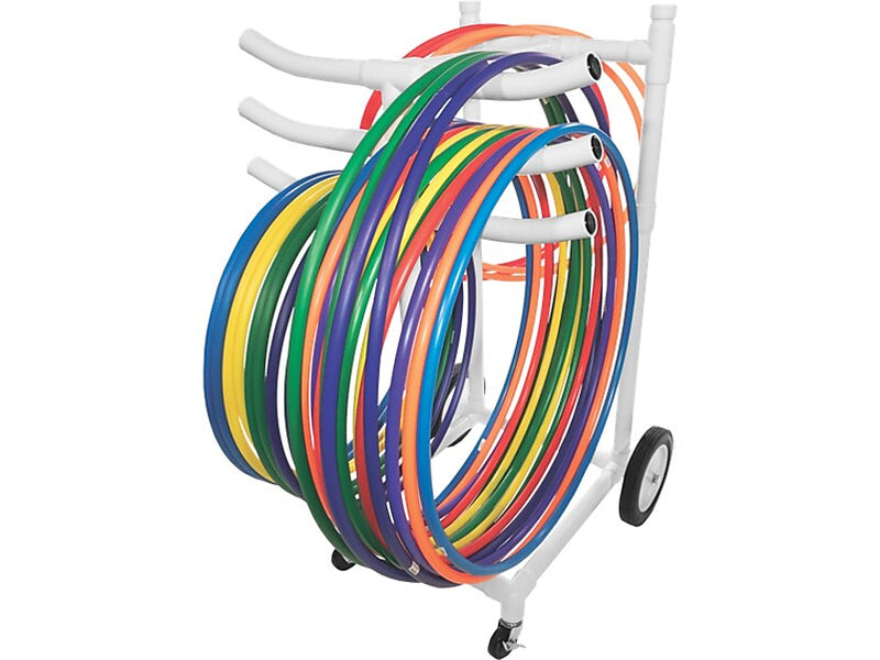 Champion Sports Hoop Storage Cart, White (HCRACK)