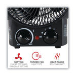 Alera 1500-Watt Heater, 8 1/4" x 4 3/8" x 9 3/8", Black (ALEHEFF10B)