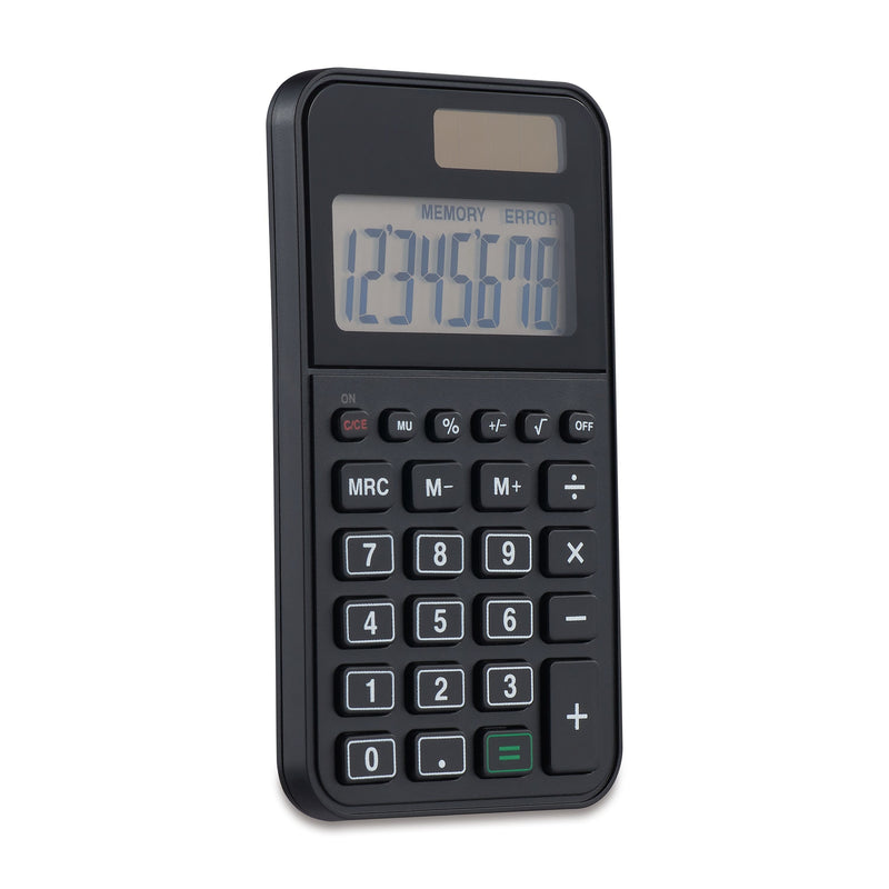 Staples 8-Digit Battery & Solar Basic Pocket Calculator, Black (ST130-CC)