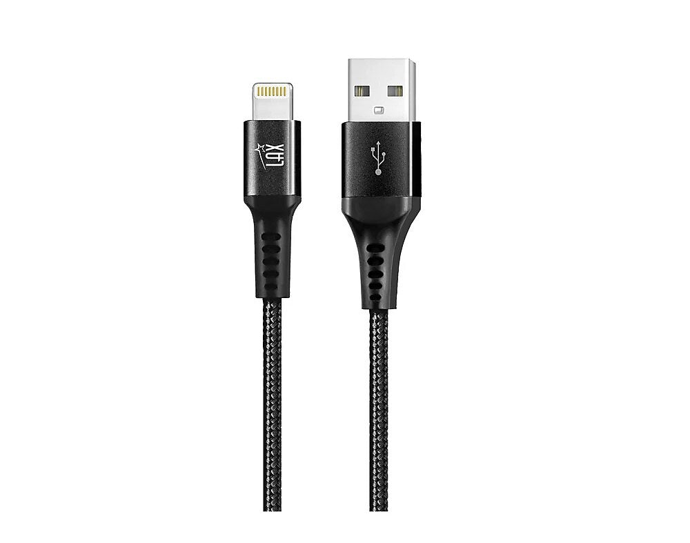 LAX Gadgets Lightning to USB-A Charging Cable, 4 ft., Black (LGHTMFI4FT-BLK)