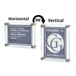 Azar Sign Holder, 28" x 40", Wall Mounted, Silver, Acrylic (105536)
