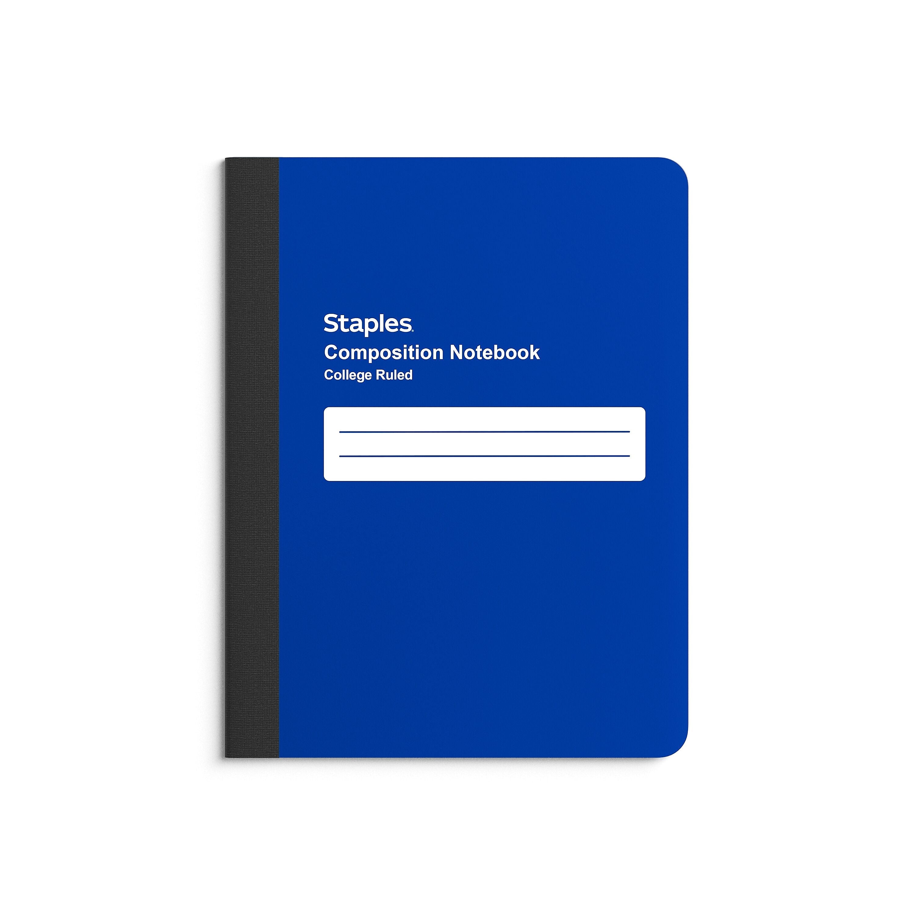 Staples® Poly Composition Notebook, 7.5" x 9.75", College Ruled, 80 Sheets, Assorted Colors (ST54889)