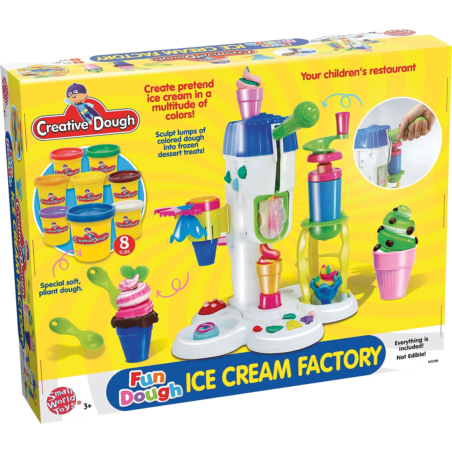 Small World Toys Creative Dough Fun Dough Activity Set: Ice Cream Factory, 20/Set (SWT9721300)