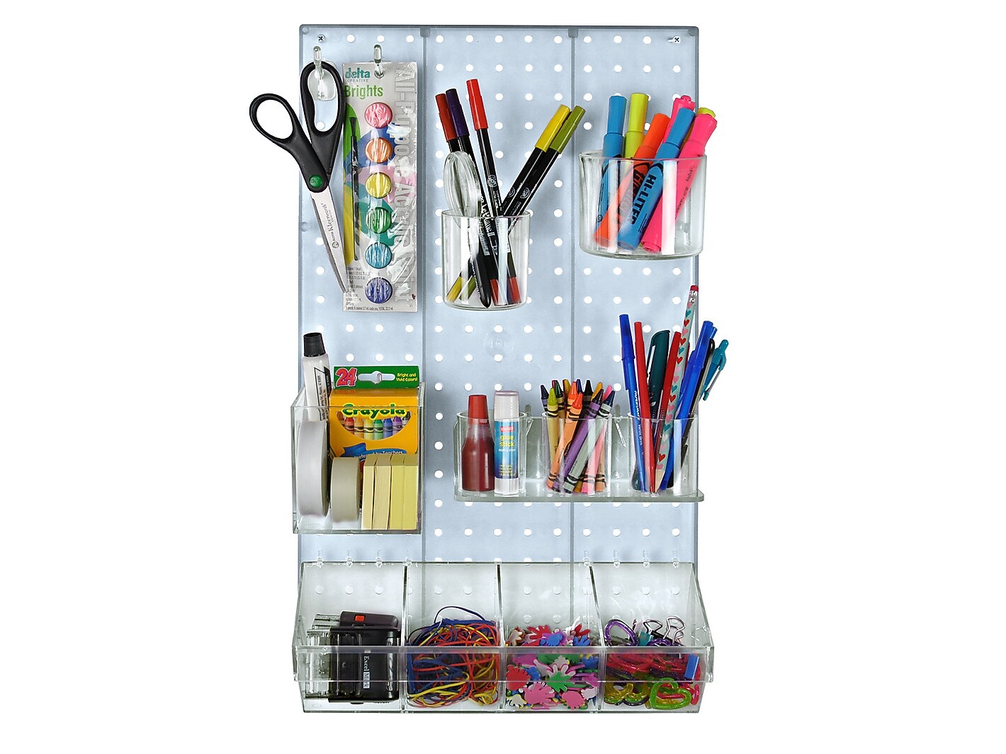 Azar 22" x 13.5" 12-Piece Pegboard Wall Organizer Kit, Clear, Each (900942-CLR)
