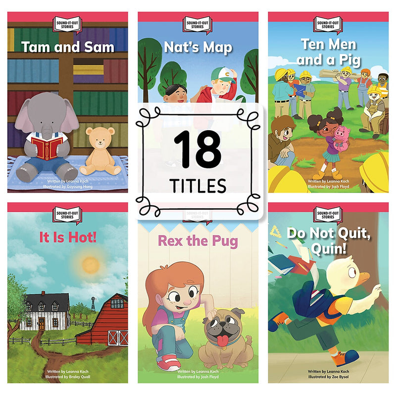 Creative Teaching Sound-It-Out Stories Decodable Readers Picture Book Set 1, 18 Books/Set