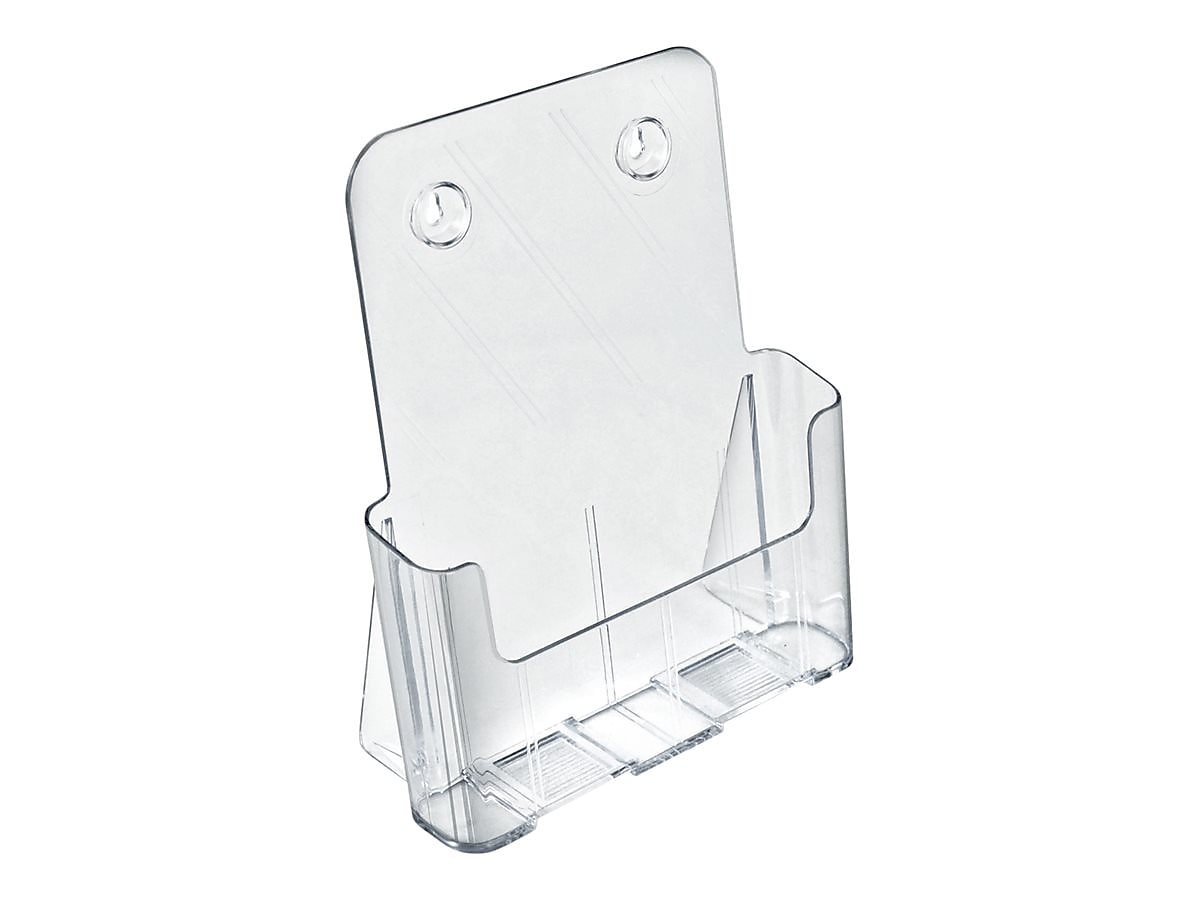 Azar Brochure Holder, 9.1875" x 10.75", Vertical, Desktop/Wall, Clear, Plastic, 2/Pack (252384)