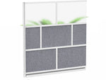 Luxor Modular Room Divider Add-On Wall, 70"H x 70"W, Gray/Frosted PET/Acrylic (MW-7070-XFCG)
