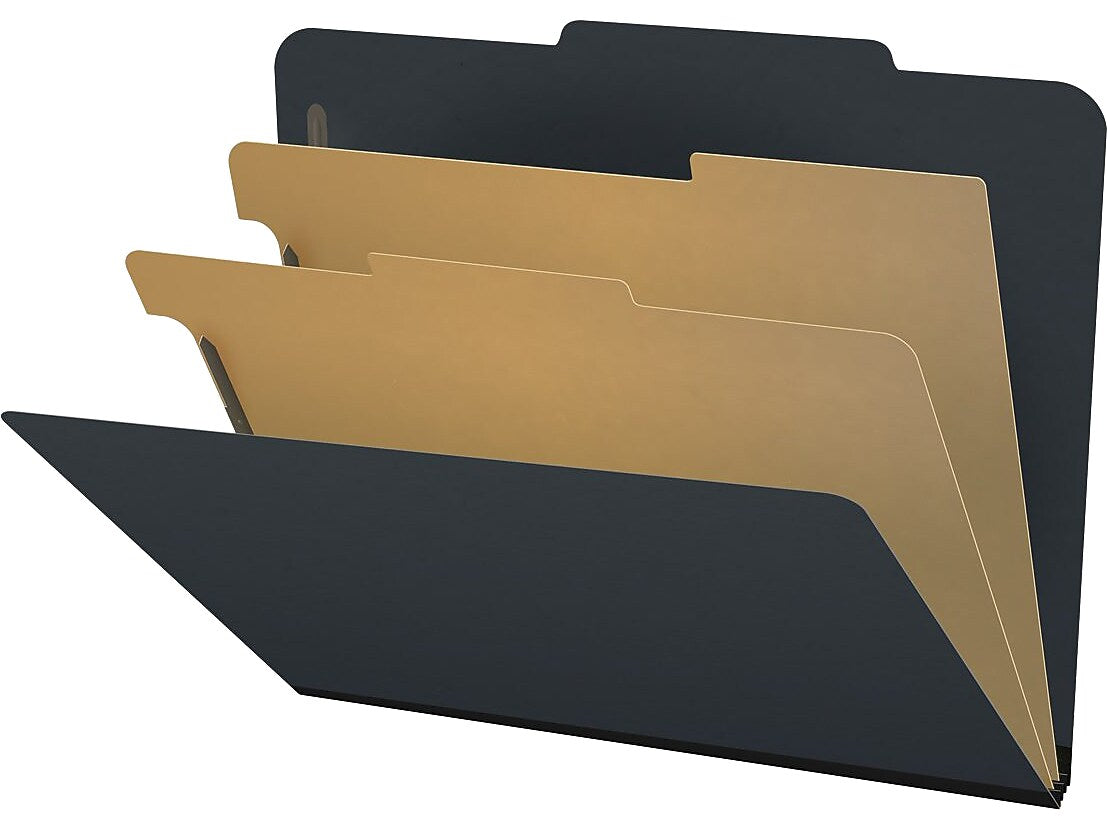 Medical Arts Press Pressboard Classification Folder, 2 Dividers, 2" Expansion, Letter Size, Black, 10/Box (DV-T42-26-3BLK)