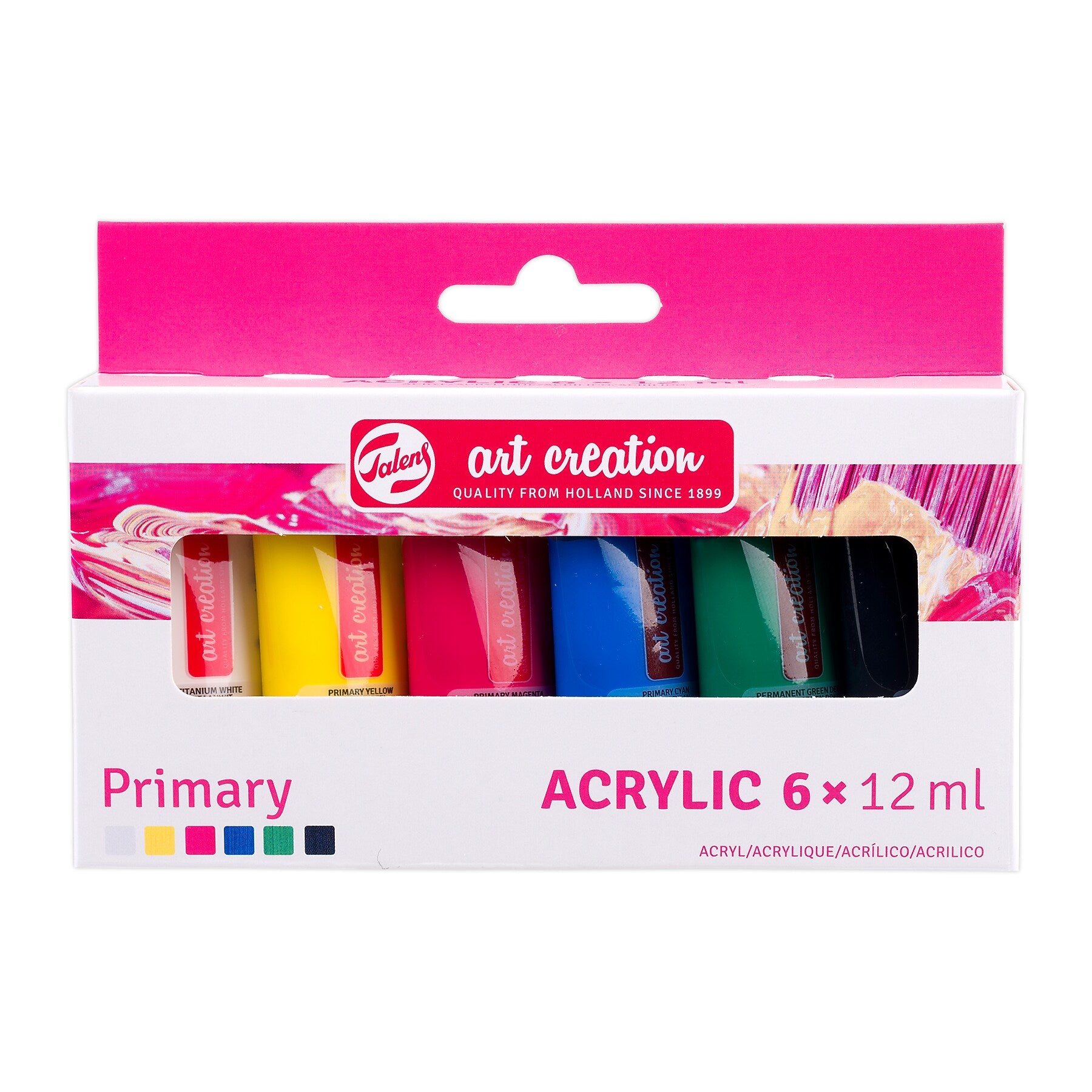 Talens Art Creation Acrylic Paint, Assorted Colors, 12mL, 6/Set, 3 Sets/Bundle (TLN9021860M-3)