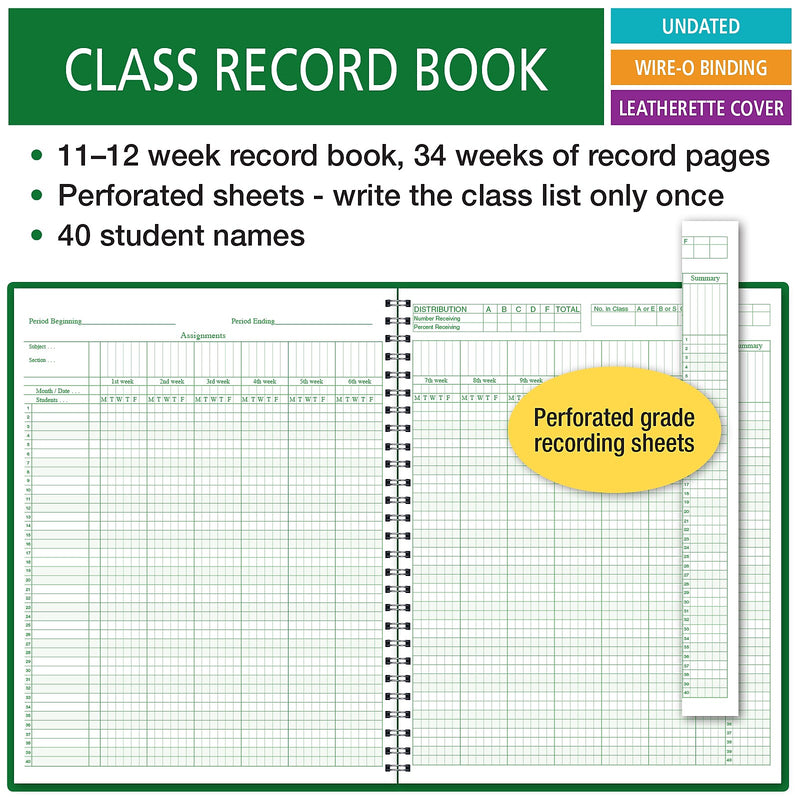 ELAN Undated Class Record Book, 8.5" x 11", 50/Pack (R1200-CP)