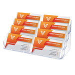 Deflect-O 8-Compartment Business Card Desktop Holder, 400-Card Capacity, Clear (70801)
