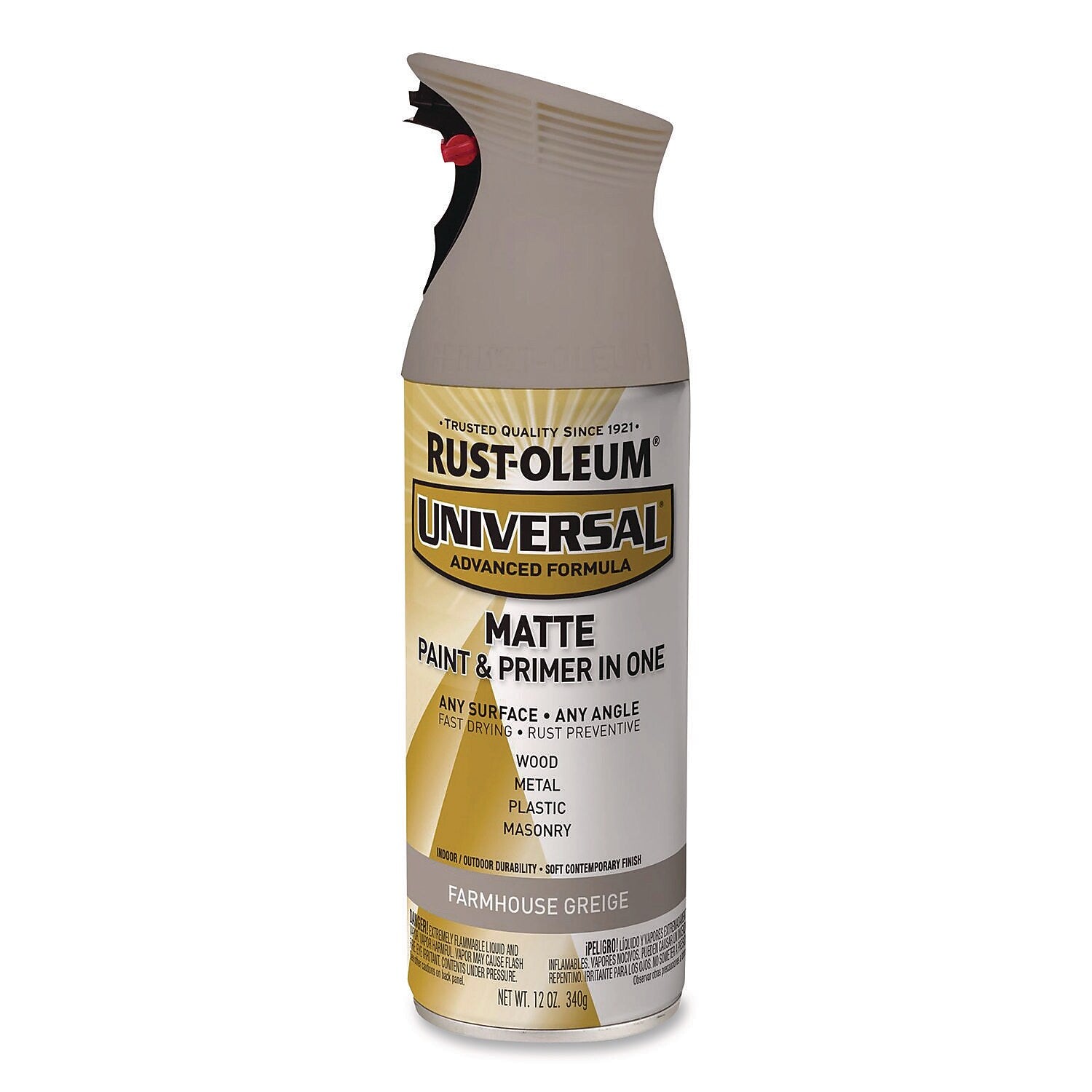Rust-Oleum Universal Premium Spray Paint, Greige, 12 oz., 6/Carton (376724)