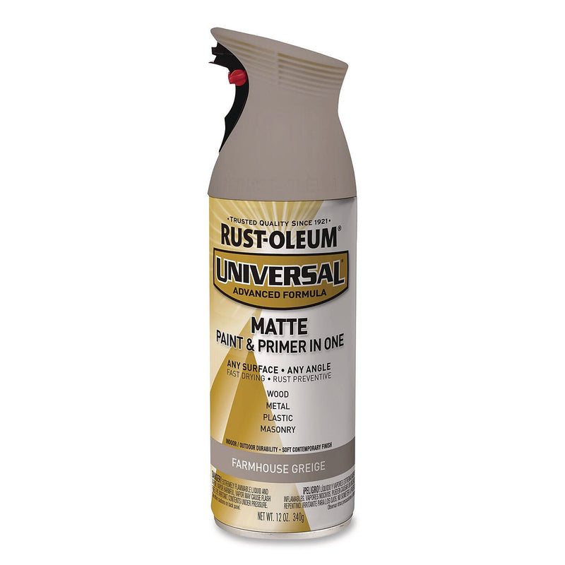 Rust-Oleum Universal Premium Spray Paint, Greige, 12 oz., 6/Carton (376724)