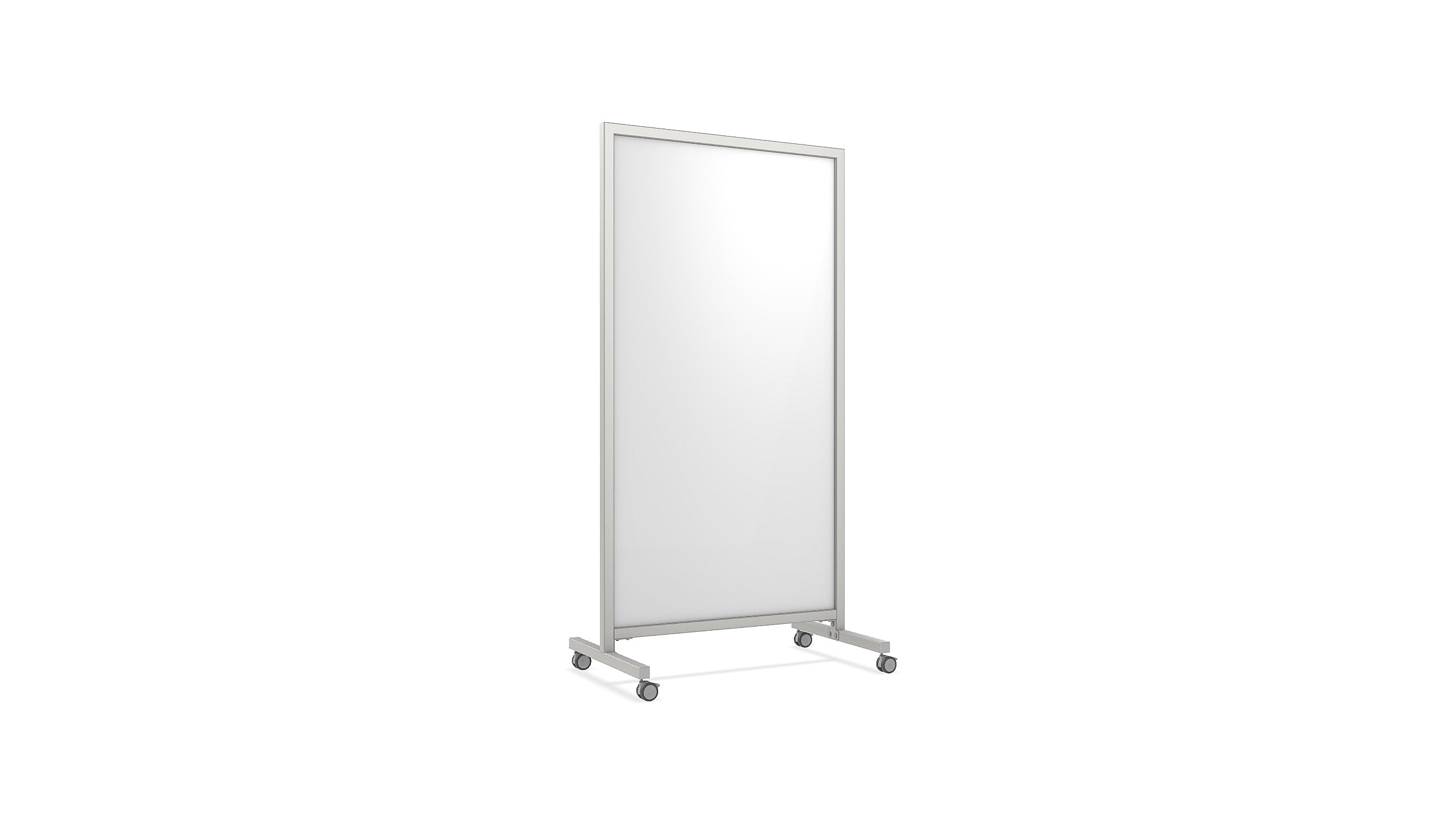 Ghent EZ Magnetic Porcelain Mobile Dry-Erase Whiteboard, Aluminum Frame, 75"H x 38"W (EZ6MA7538)