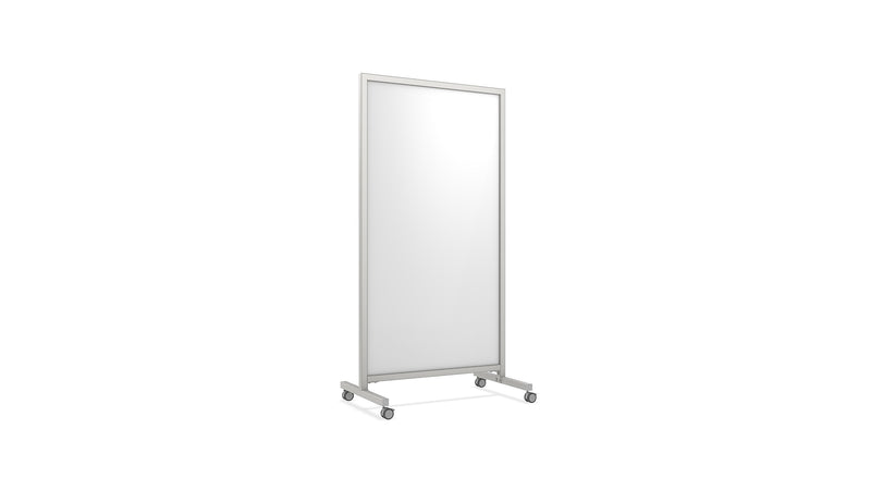 Ghent EZ Magnetic Porcelain Mobile Dry-Erase Whiteboard, Aluminum Frame, 75"H x 38"W (EZ6MA7538)