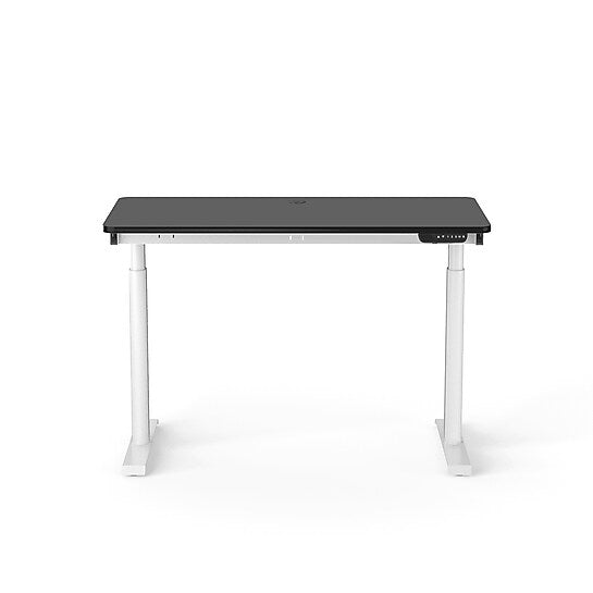 VersaDesk PowerLift 48"W Electric Rectangular Adjustable Standing Desk, Black/White (PLSDR4824-WB-APP)