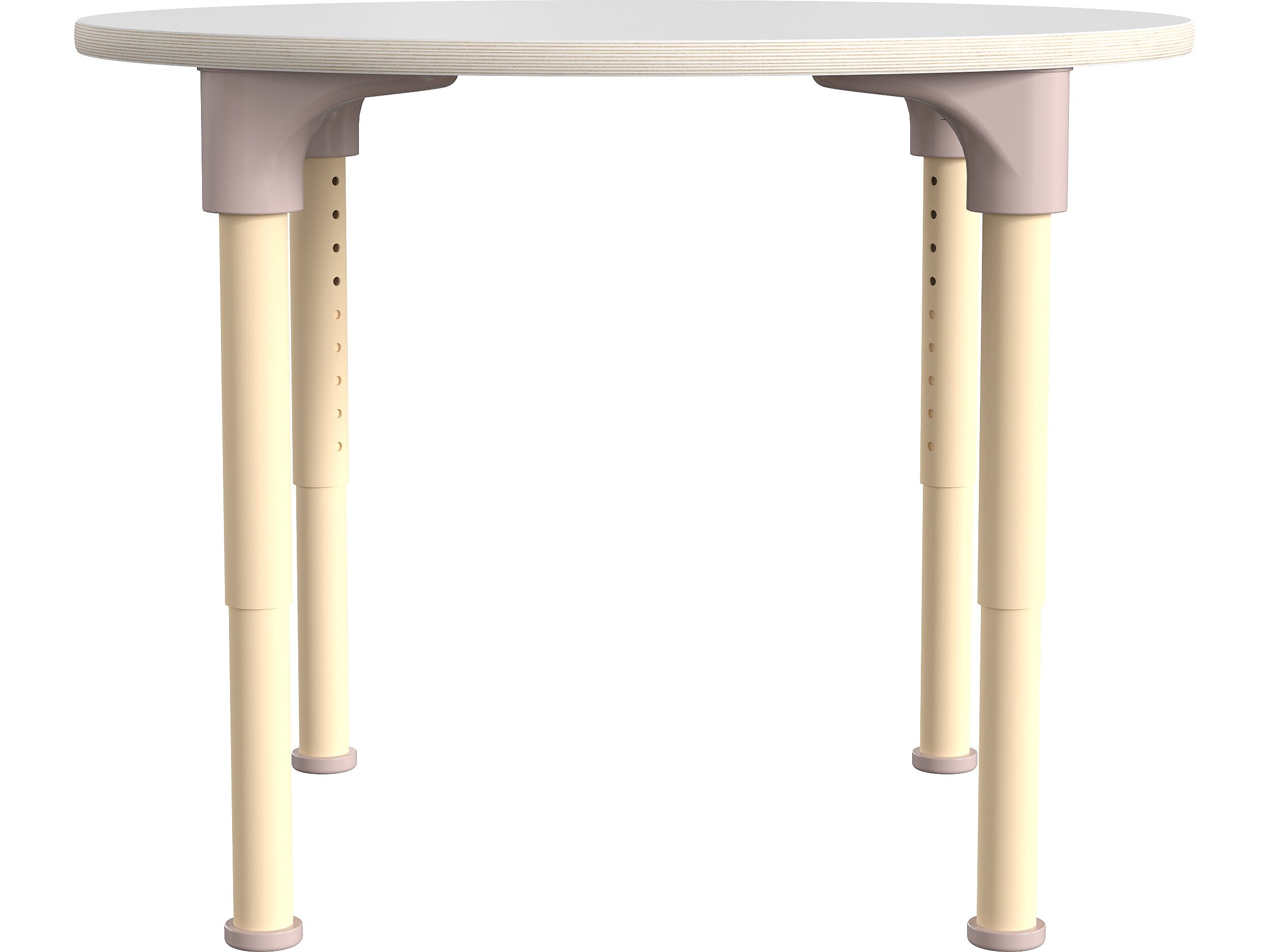 Flash Furniture Bright Beginnings Hercules 33" Round Table, Height Adjustable, White/Beech (MK-ME088022-GG)