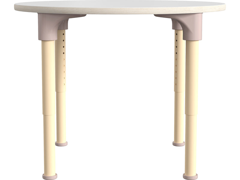 Flash Furniture Bright Beginnings Hercules 33" Round Table, Height Adjustable, White/Beech (MK-ME088022-GG)