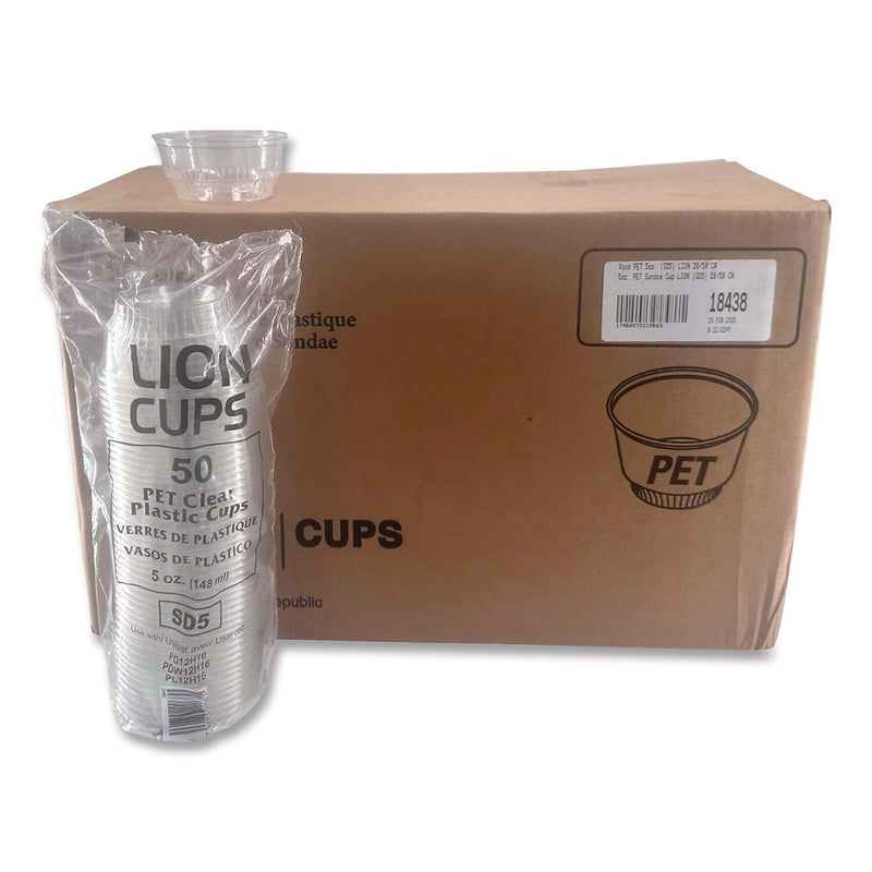 Plastifar PET Cold Sundae Cups, 5 oz., Clear, 1000/Carton (18438)
