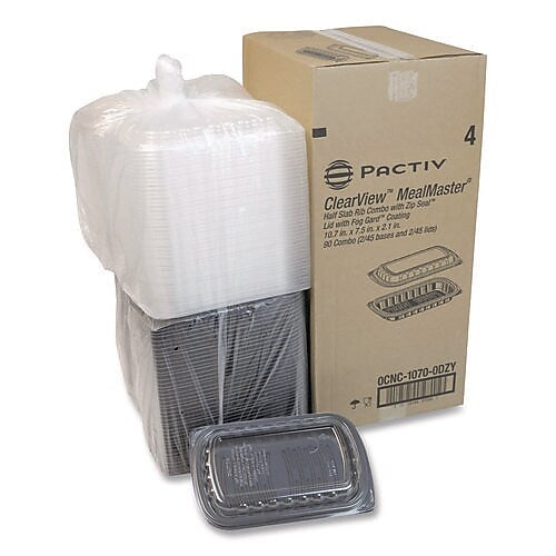 MealMaster Rib Container, 10" x 7.1" x 2.1", 90/Carton (PCT0CNC10700DZY)