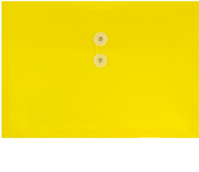 JAM Paper Premium Plastic Document File, Letter, Yellow, 3/Pack (218B1YEX3)