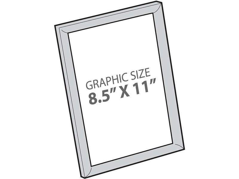 Azar Sign Holder, 8.5" x 11", Table Top, Silver, Plastic, 4/Pack (300332-SLV-4PK)