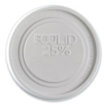 Eco-Products Evolution World EcoLid 25% Recycled Food Container Lid, Fits 12 to 32 oz Containers, White, Plastic, 500/Carton