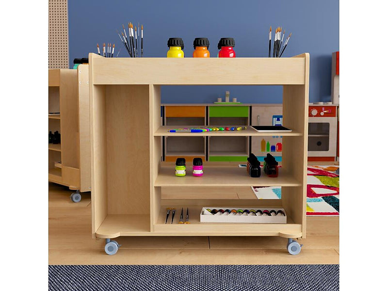 Flash Furniture Bright Beginnings Mobile 8-Section Storage Cart, 31.5"H x 33"W x 23"D, Natural Birch Plywood (MK-ME14504-GG)