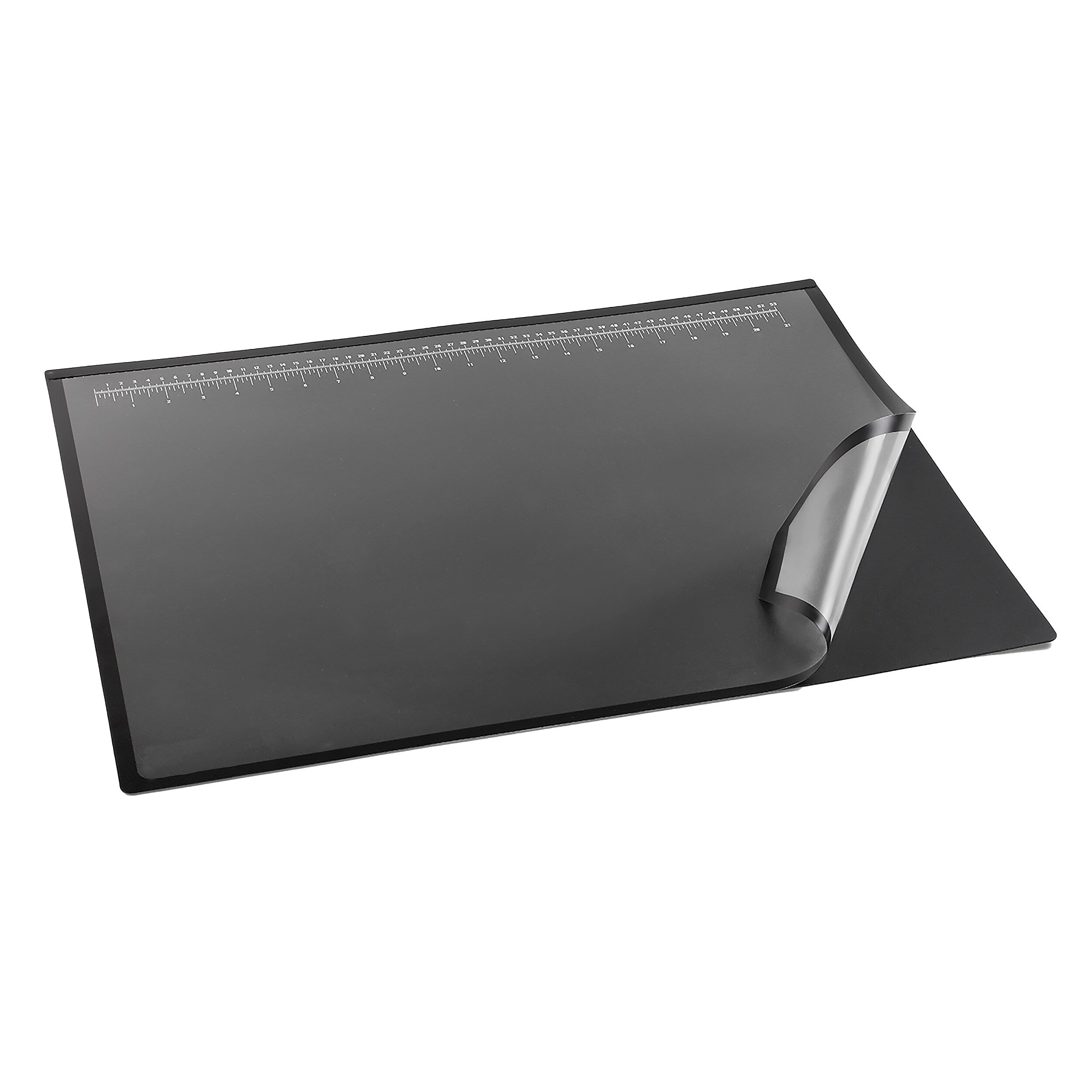 Artistic Logo Pad Anti-Slip Rubber Desk Pad, 24" x 19", Black/Clear (41100)