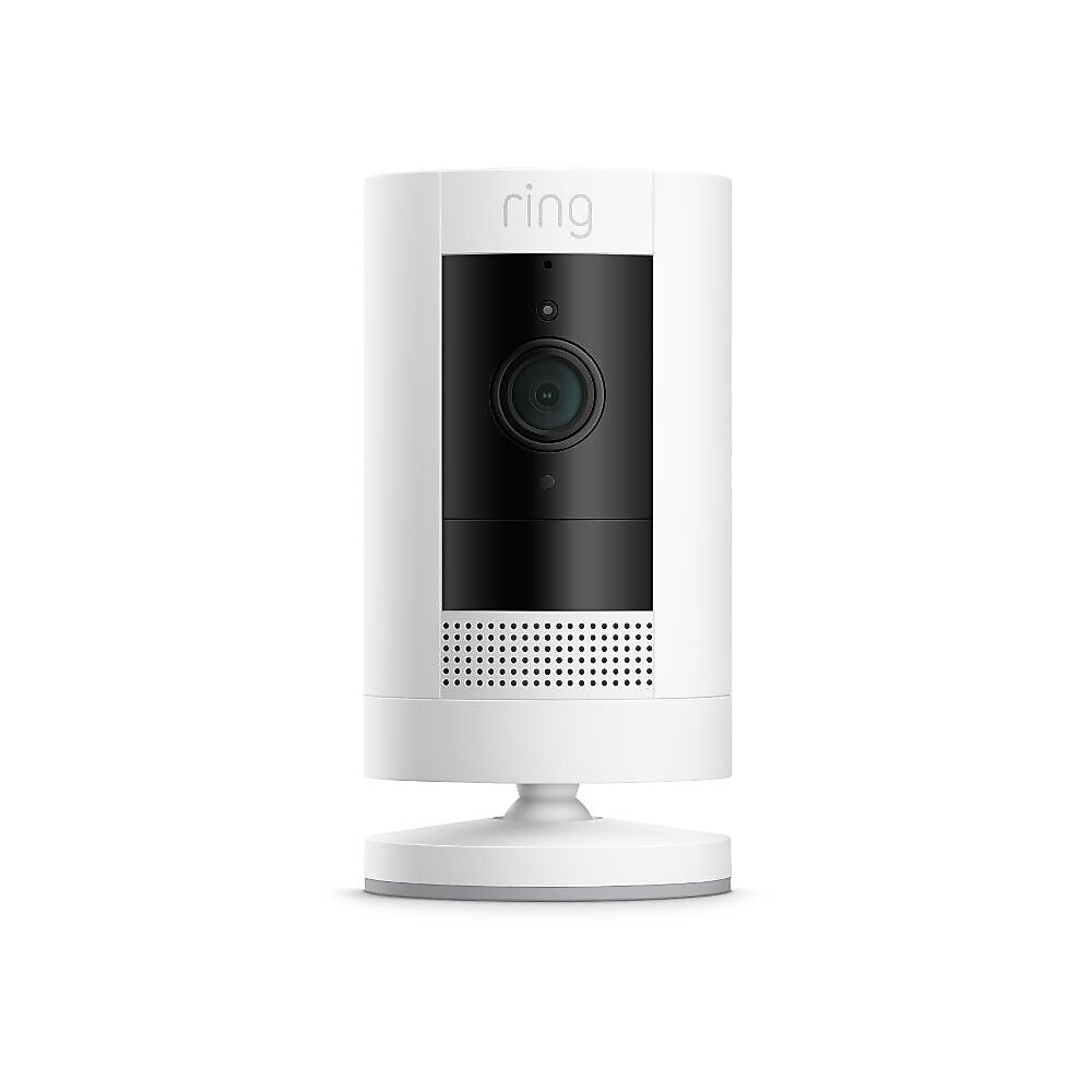 Ring Stick Up Indoor/Outdoor Wireless Security Camera with Rechargable Battery, White (8SSPE8-WEN0)