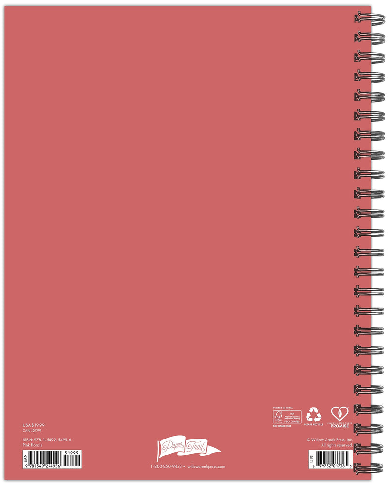 2025-2026 Willow Creek Pink Florals 8.5" x 11" Academic Year Weekly & Monthly Planner, Multicolored (54956)
