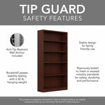 Bush Furniture Universal 72"H 5-Shelf Bookcase with Adjustable Shelves, Vogue Cherry, 2/Set (UB003VC)