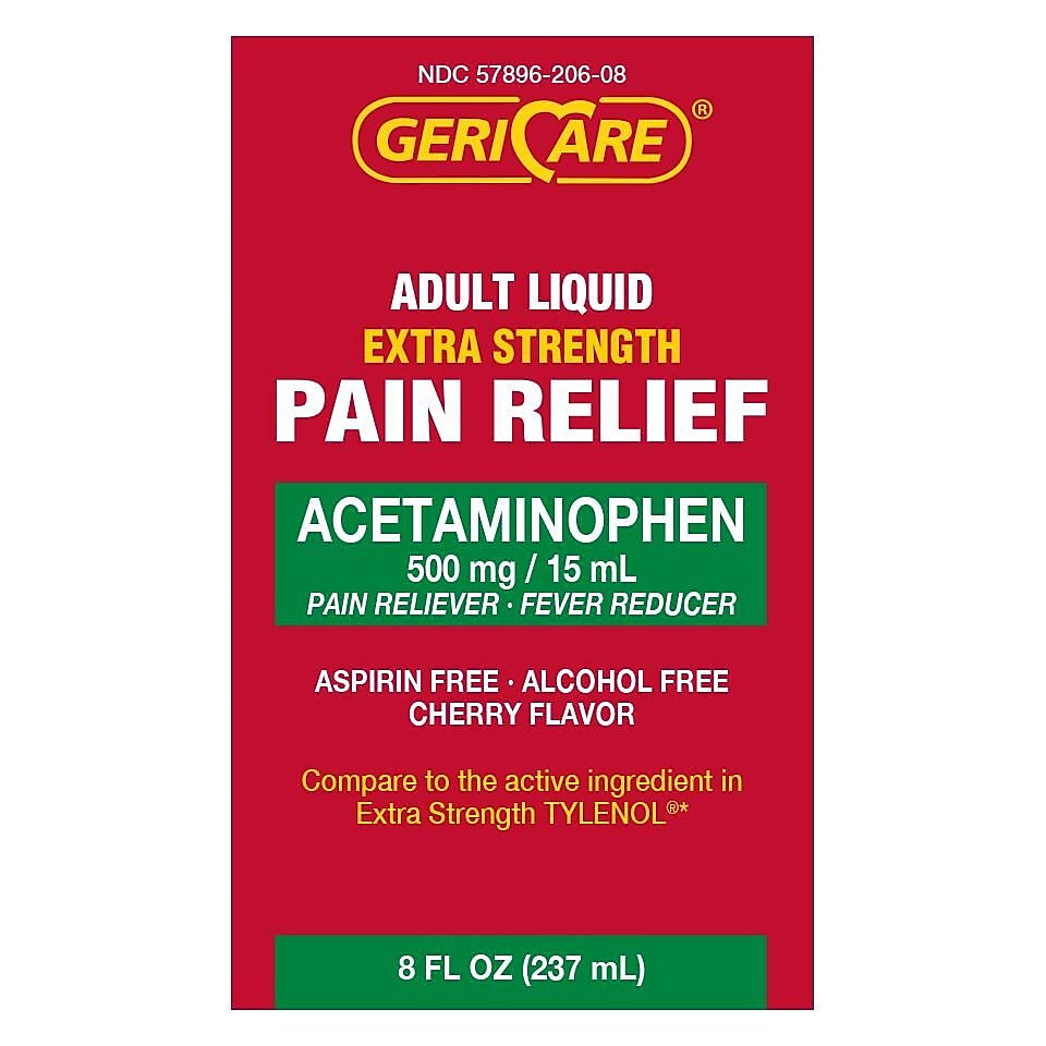 GeriCare Liquid Acetaminophen Pain Relief, 500mg, 16 oz (OC18016)