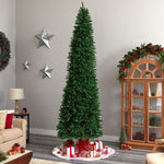 Nearly Natural 11-ft Slim Green Mountain Pine Artificial Christmas Tree with 950 Clear LED Lights (T3329)