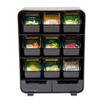 Mind Reader 11-Compartment Plastic Tea Bag Organizer, Black (TBORG-BLK)