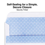 Staples Self Seal Self Seal Security Tinted #10 Business Envelopes, 4 1/8" x 9 1/2", White, 500/Box (ST511289-CC)