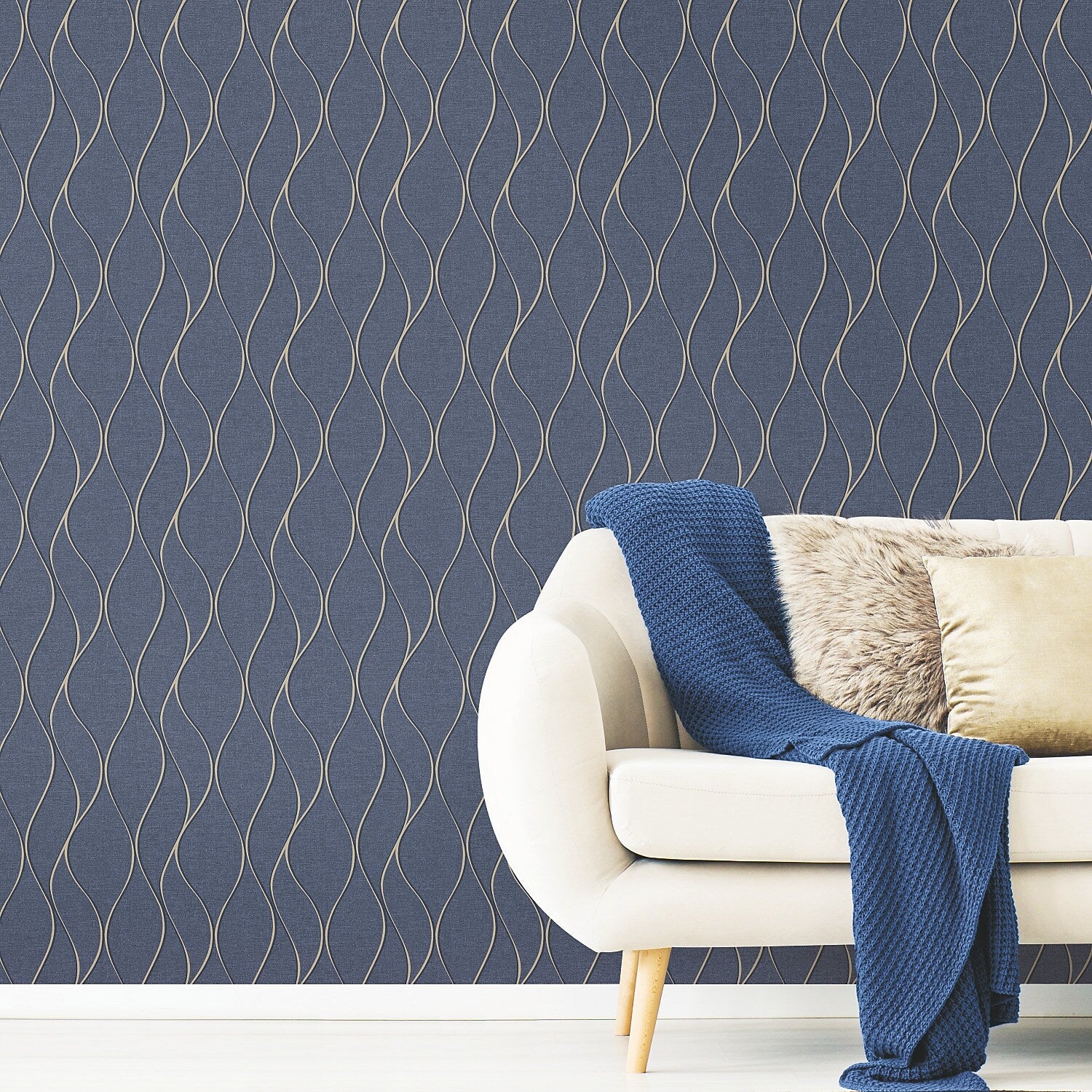 York Wallcoverings Wave Ogee Peel and Stick Wallpaper (RMK11293WP)