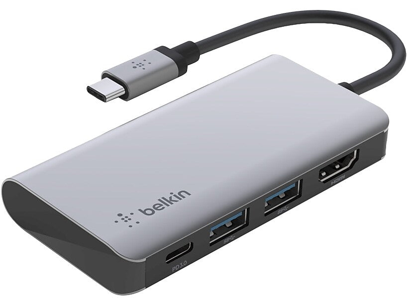 Belkin USB-C to Multiport Video Adapter, Black/Gray (AVC006BTSGY)