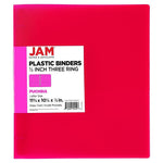 JAM Paper 1/2" 3-Ring Flexible Poly Binder, Fuchsia Pink (PB75237FU)