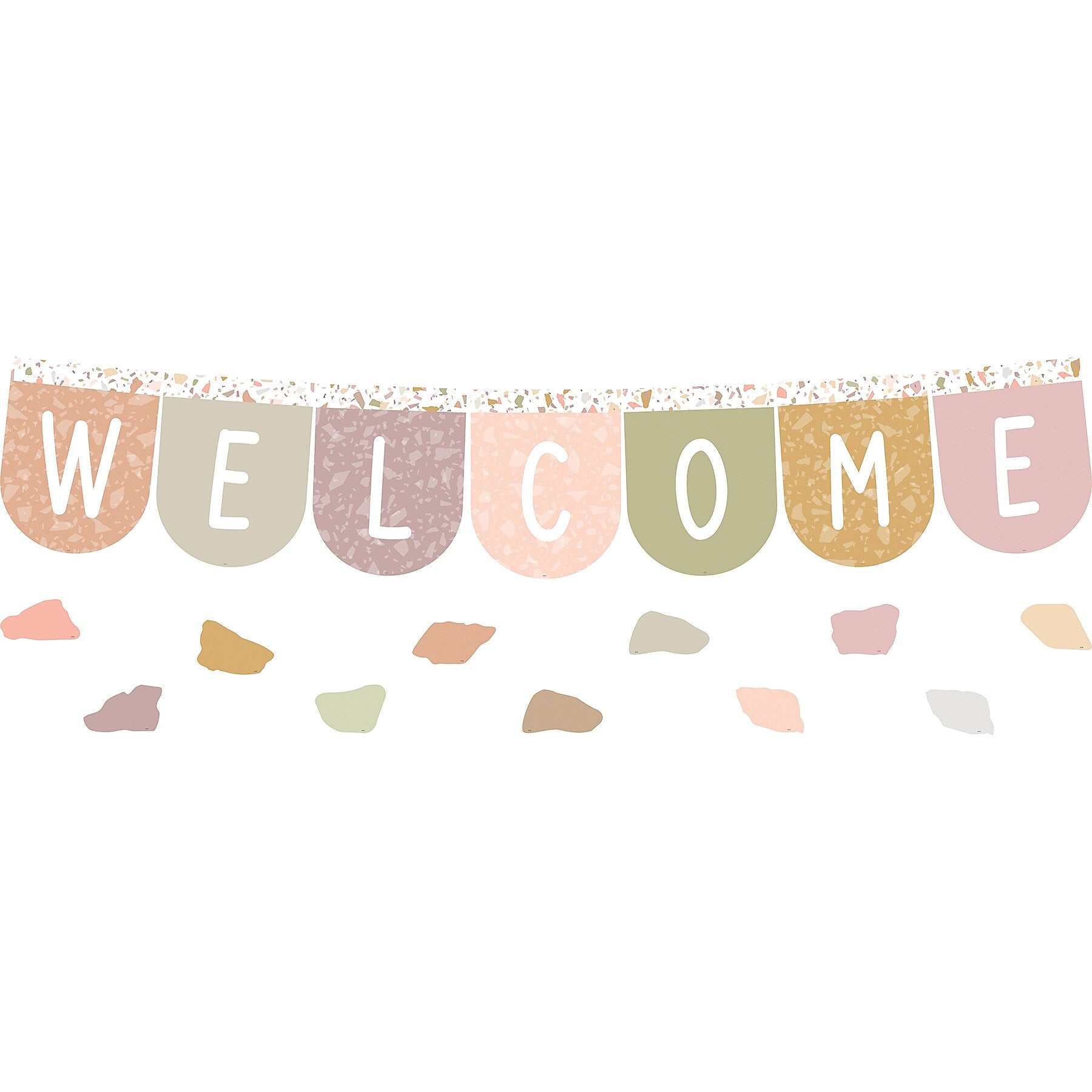 Teacher Created Resources Terrazzo Tones Welcome Bunting Bulletin Board Set, 58/Set (TCR7200)
