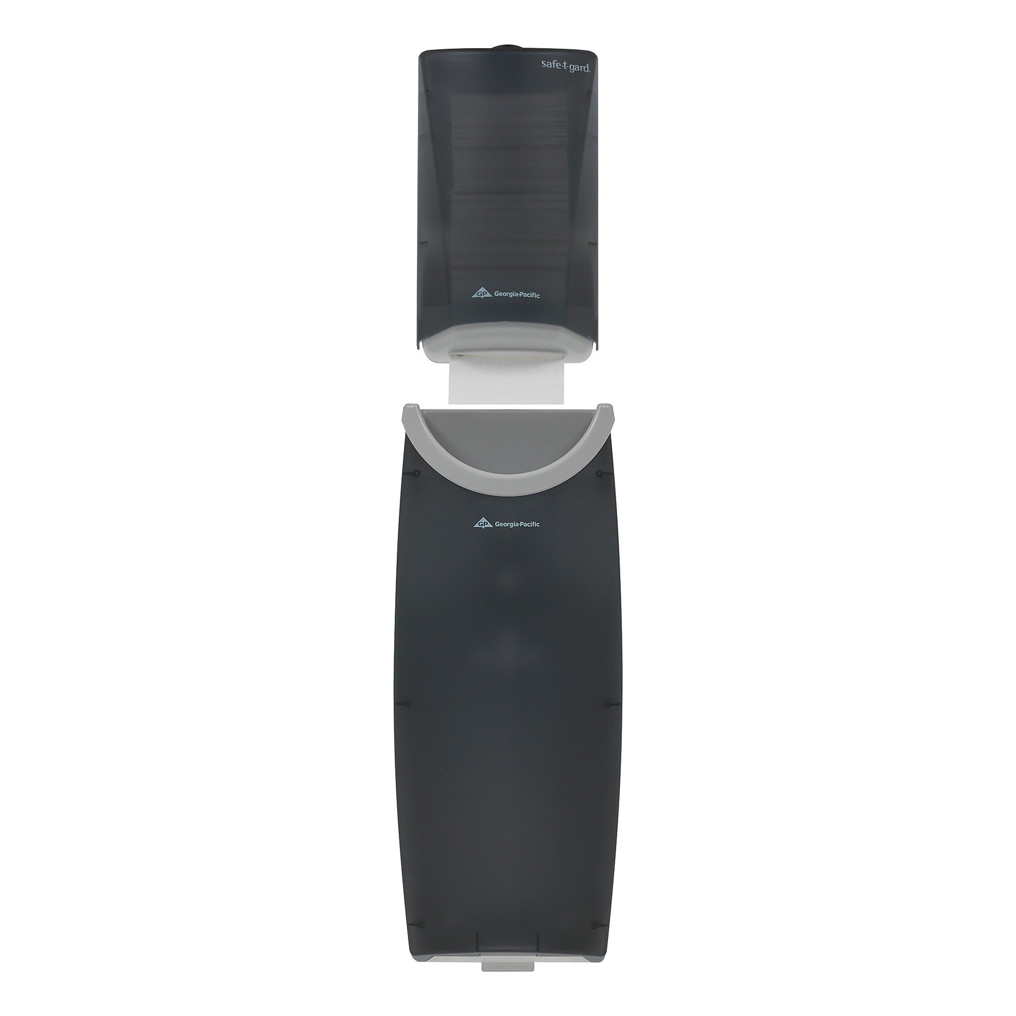 GP Safe-T-Gard™ Translucent Smoke Door Tissue Dispenser and Trash Receptacle, 6.600"W x 4.000"D x 11.000"H