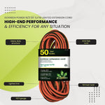GoGreen Power 50' Indoor/Outdoor Extension Cord, 16 AWG, Orange (GG-13750)