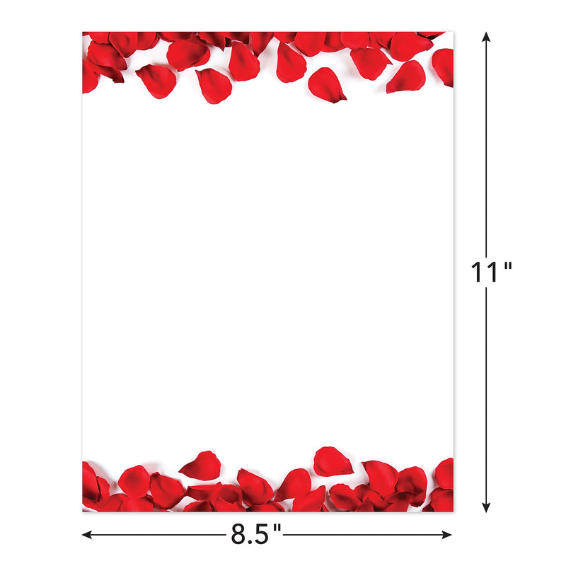 Great Papers Red Rose Petals Elegance Everyday Letterhead, Multicolored, 50 Sheets/Pack (2025006)