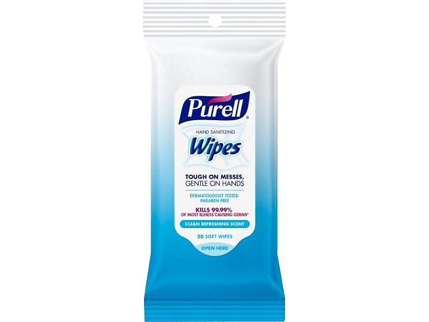 PURELL Hand Sanitizing Wipes, Clean Refreshing Scent, 20 Wipes/Pack, 12 Packs/Carton (9124-12-CMR)