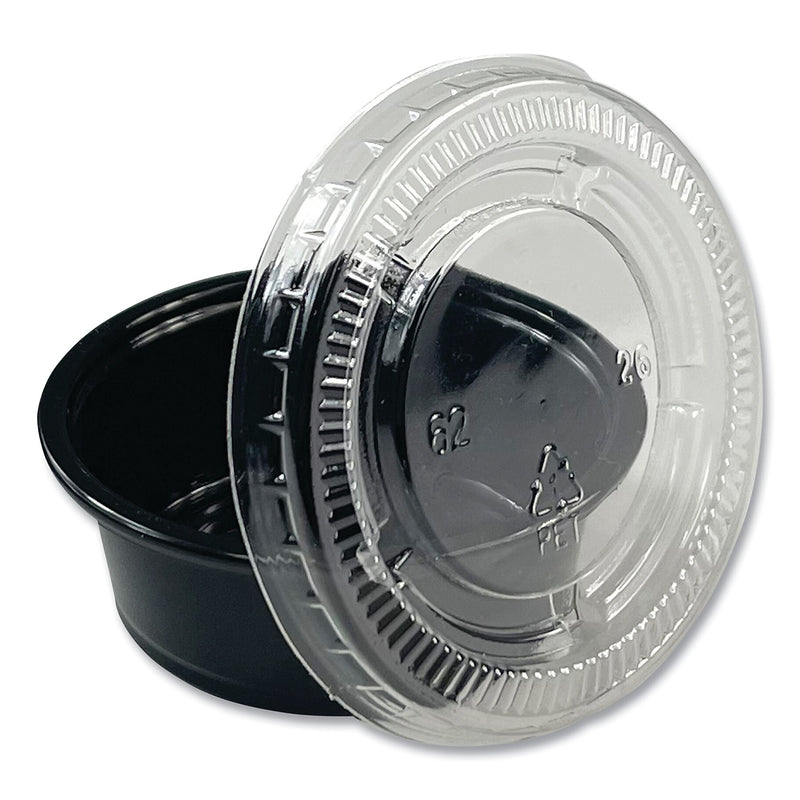 Boardwalk Souffle/Portion Cups, 1.5 oz, Polypropylene, Black, 2,500/Carton