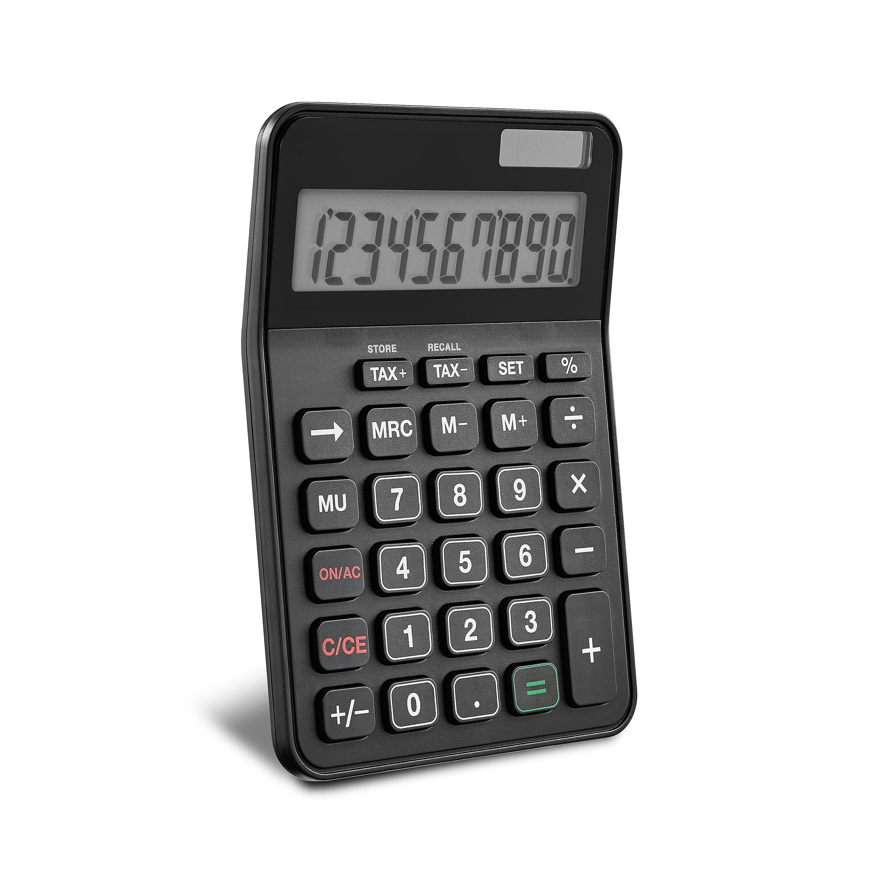 Staples 10-Digit Battery & Solar Basic Calculator, Black (ST240-CC)