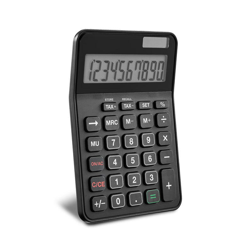 Staples 10-Digit Battery & Solar Basic Calculator, Black (ST240-CC)