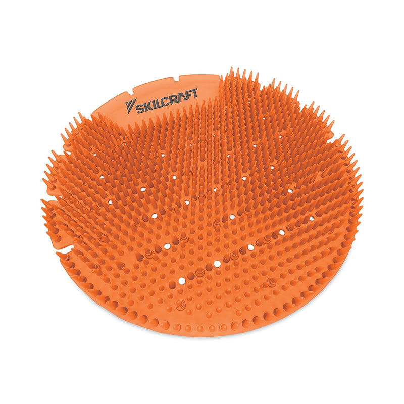 AbilityOne SKILCRAFT Extended Power Urinal Screen, Mango Bay Scent, Orange, 6/Pack (NSN6998442)