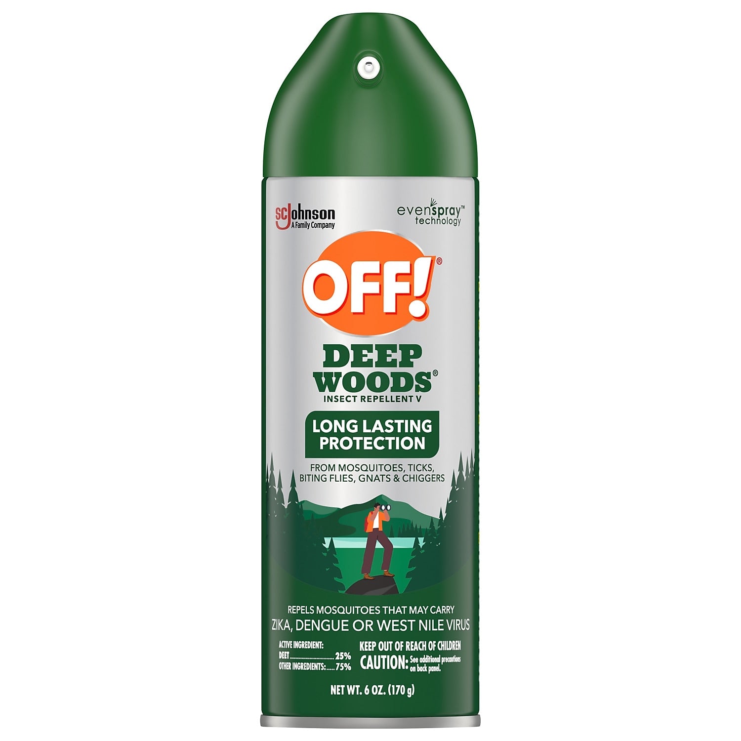 OFF! Deep Woods V Aerosol for Mosquitos, Alcohol Odor, 6 oz. (333242)